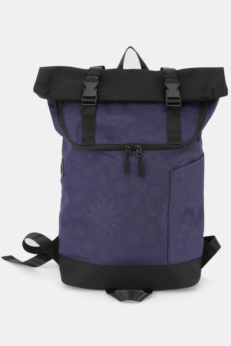 Himawari Contrast Waterproof Canvas Backpack Bag Navy One Size Easy Apparels