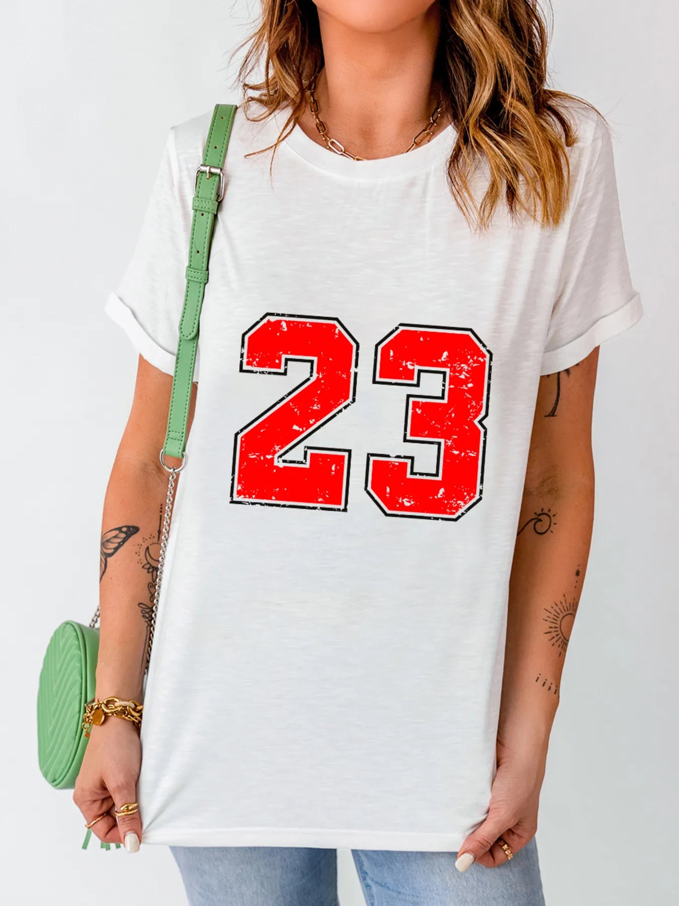 Trendsi Number 23 Round Neck Casual T Shirt