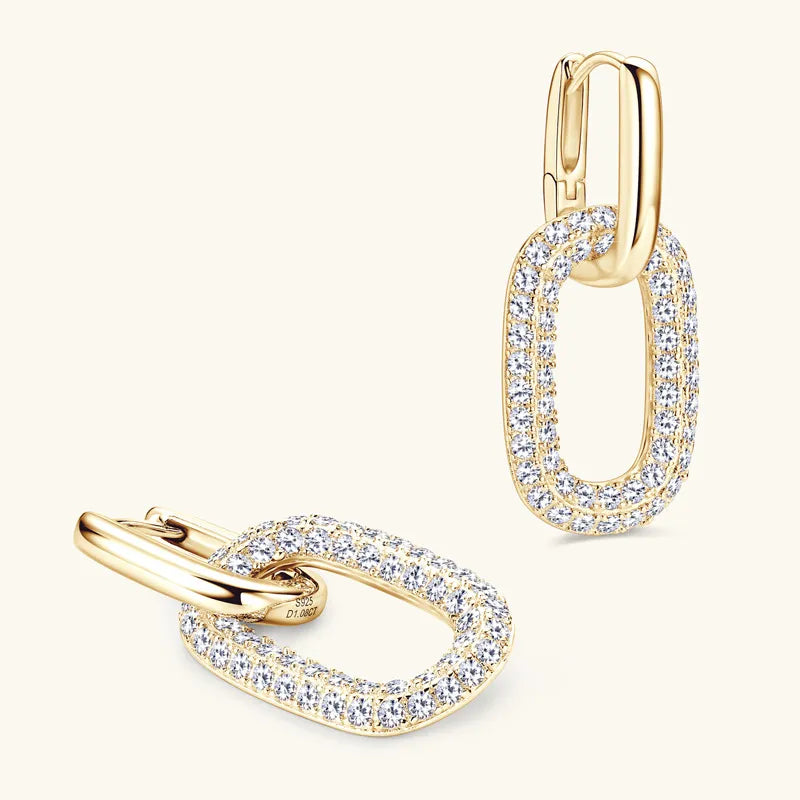 2.16 Carat Moissanite 925 Sterling Silver Earrings Easy Apparels