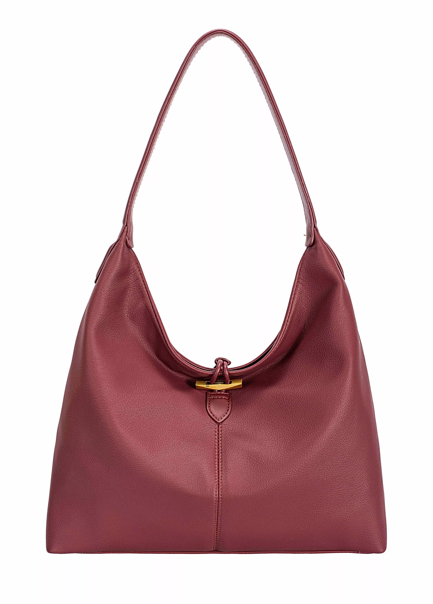 David Jones Classic Leather Shoulder Bag WINDSOR WINE One Size Easy Apparels
