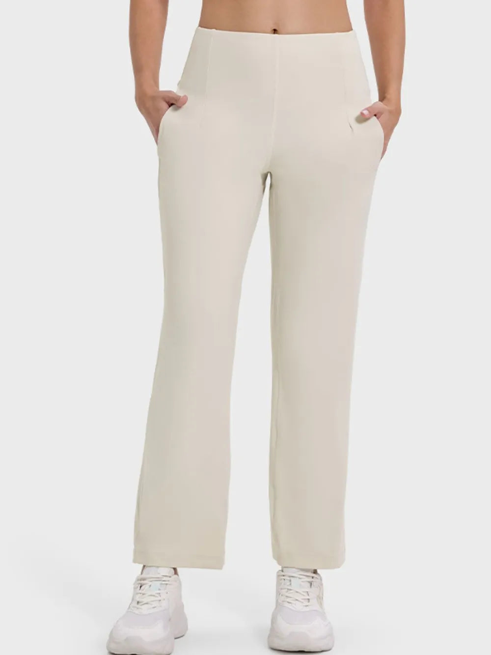 Millennia Pocketed High Waist Active Pants Easy Apparels