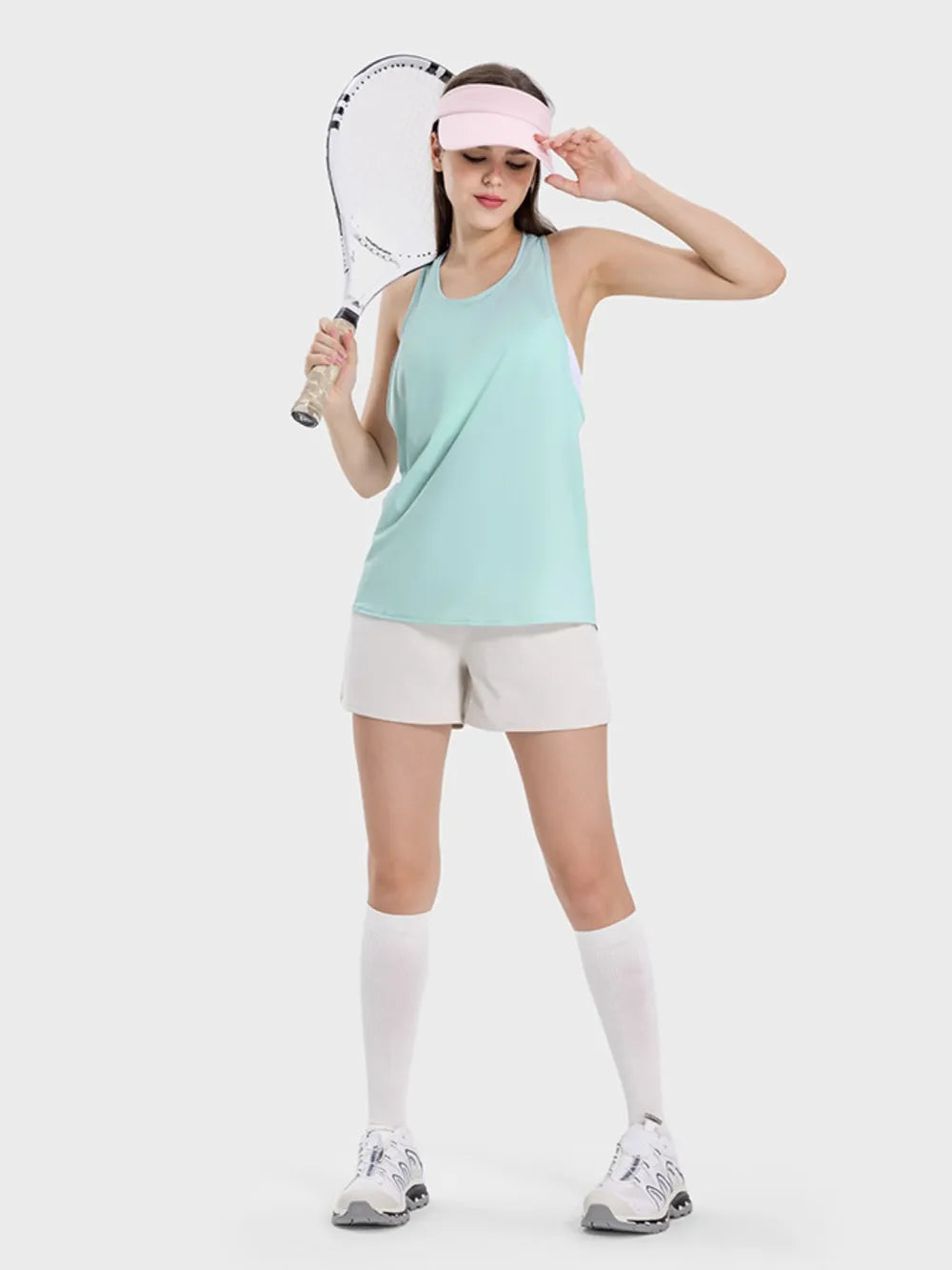 Millennia Round Neck Wide Strap Active Tank Easy Apparels