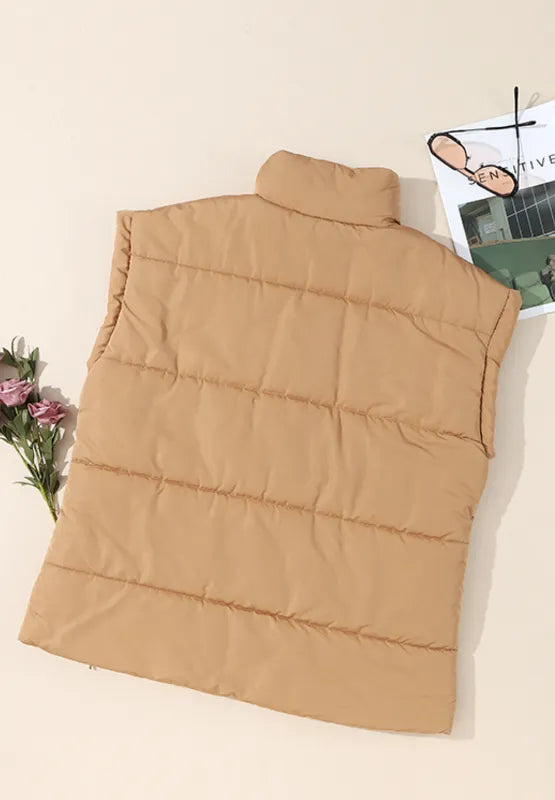 Zip Up Vest Coat with Pockets Easy Apparels
