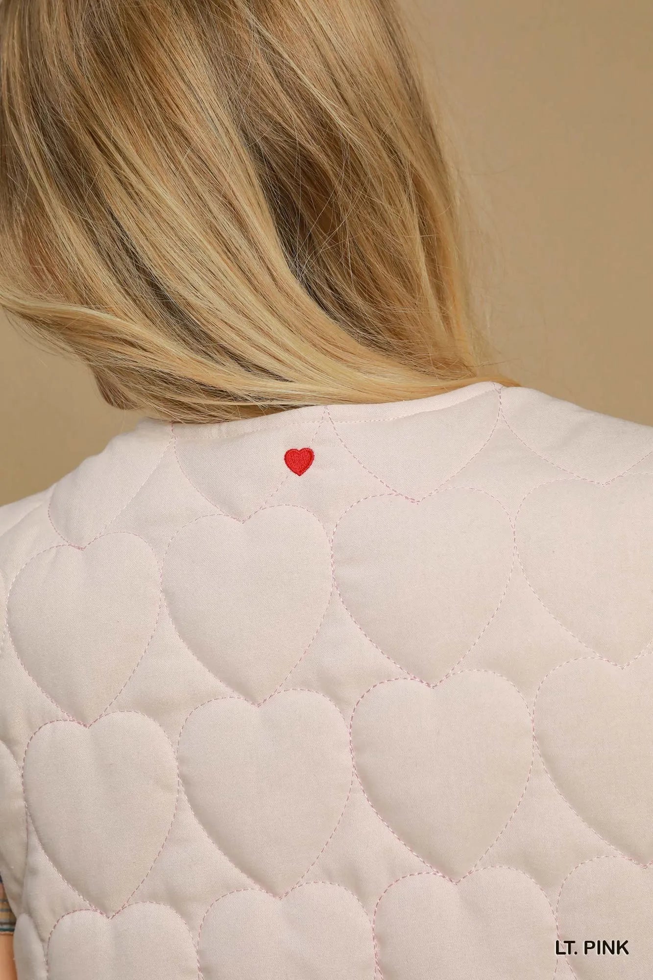 Umgee Heart Quilted Tie-Front Vest Easy Apparels
