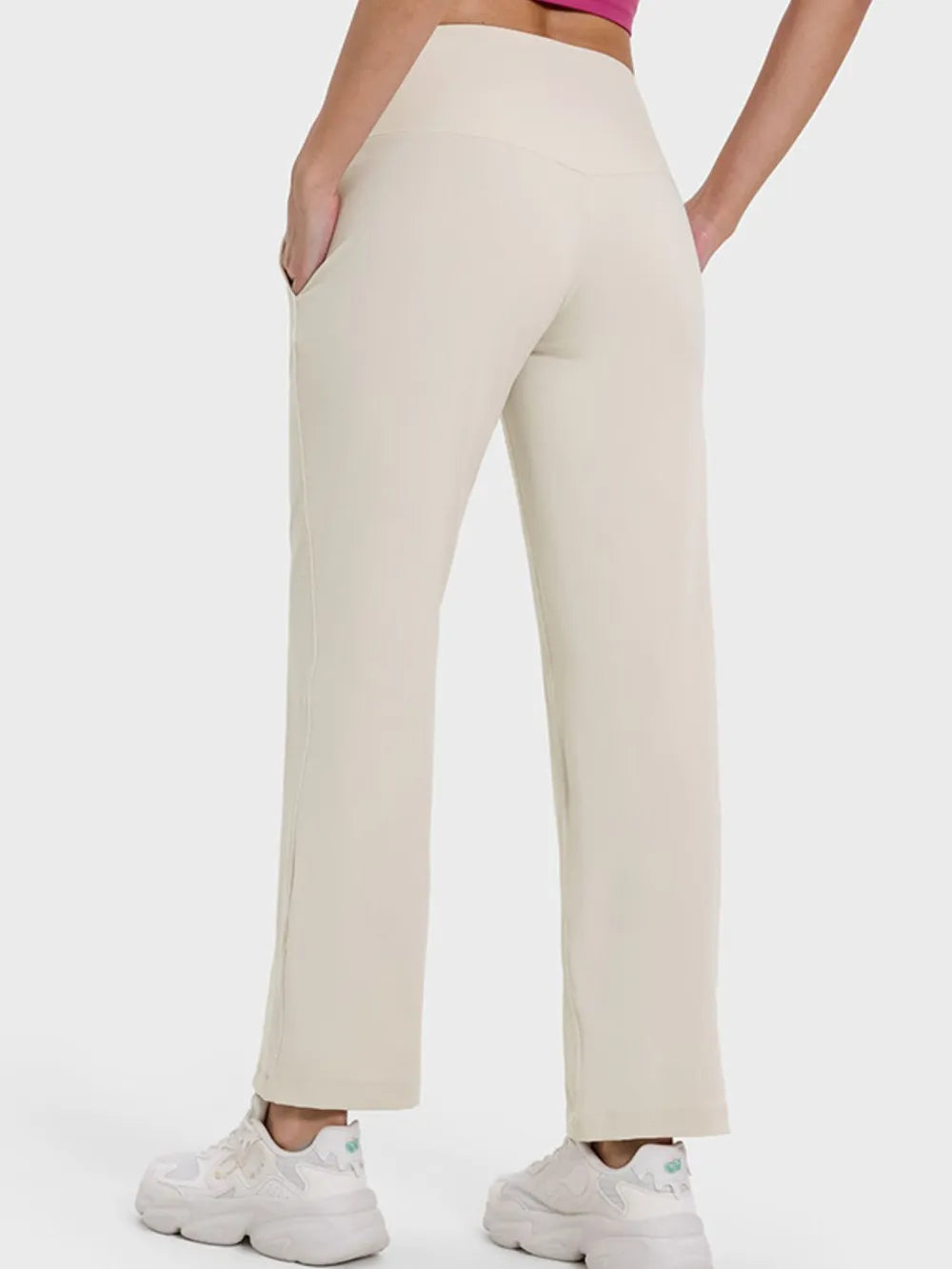 Millennia Pocketed High Waist Active Pants Easy Apparels