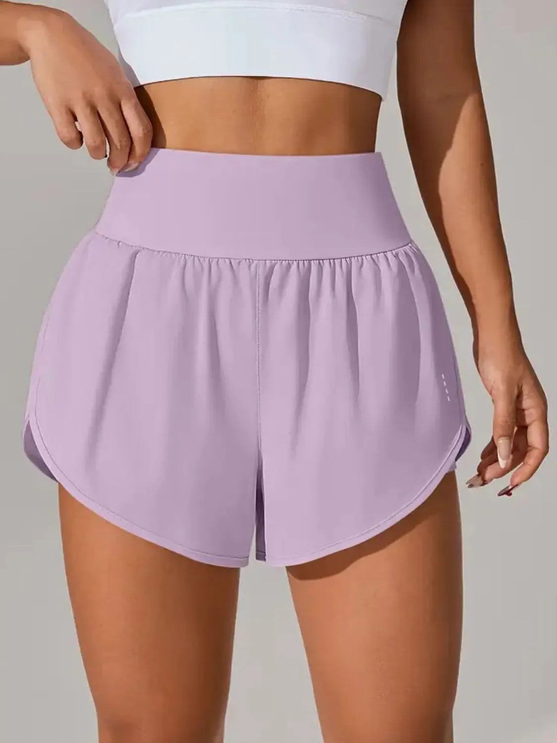 Pocketed High Waist Active Shorts Easy Apparels