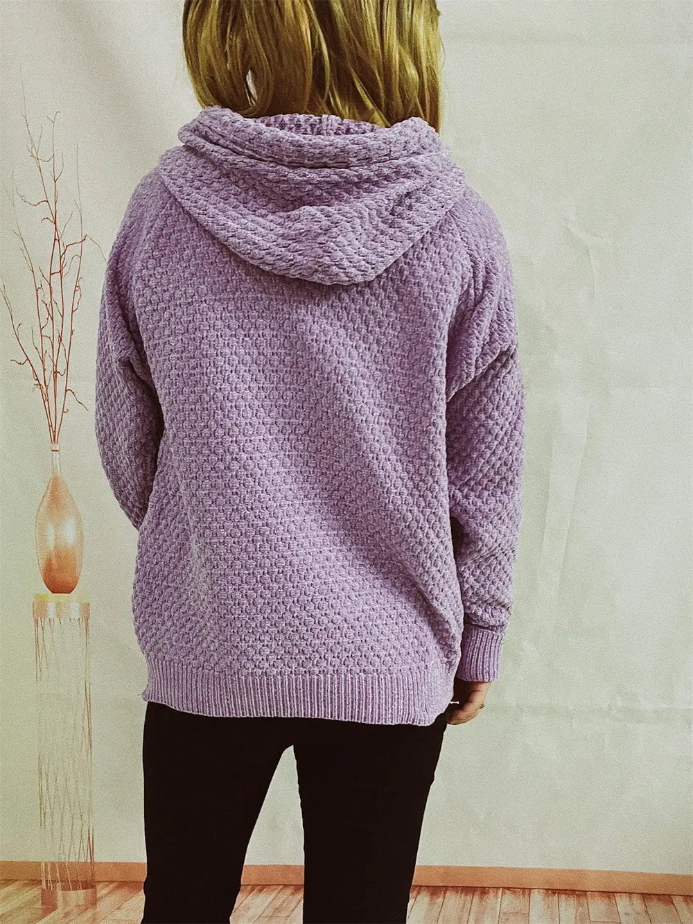 Drawstring Long Sleeve Hooded Sweater Easy Apparels