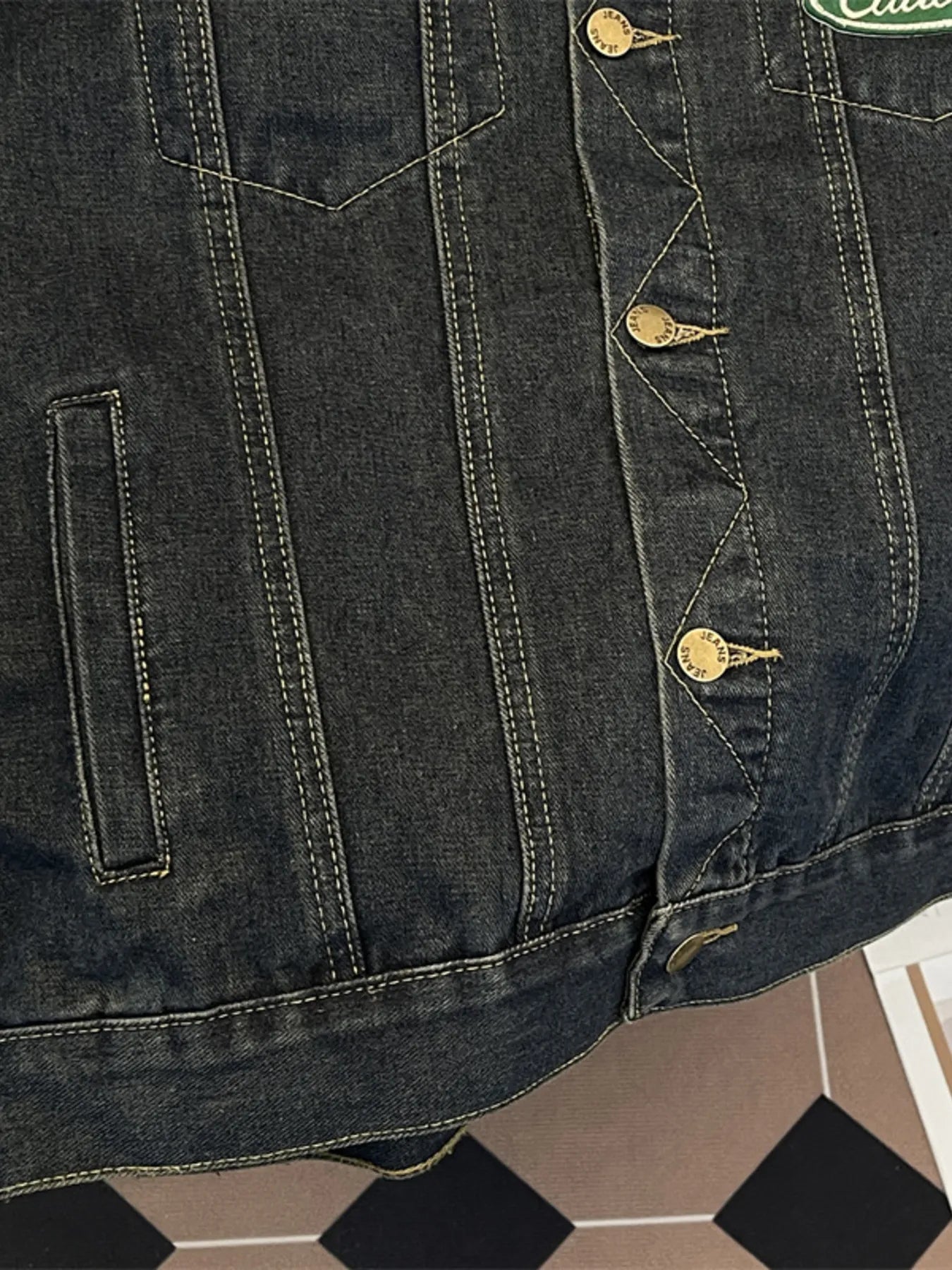 Men's Plus Size Corduroy Collar Button Up Denim Jacket Easy Apparels