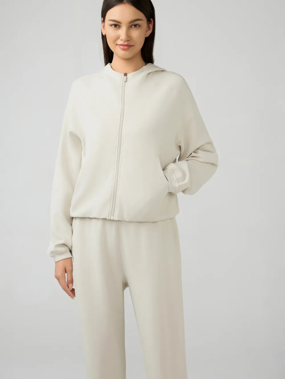 Millennia Zip Up Dropped Shouder Active Hooded Easy Apparels
