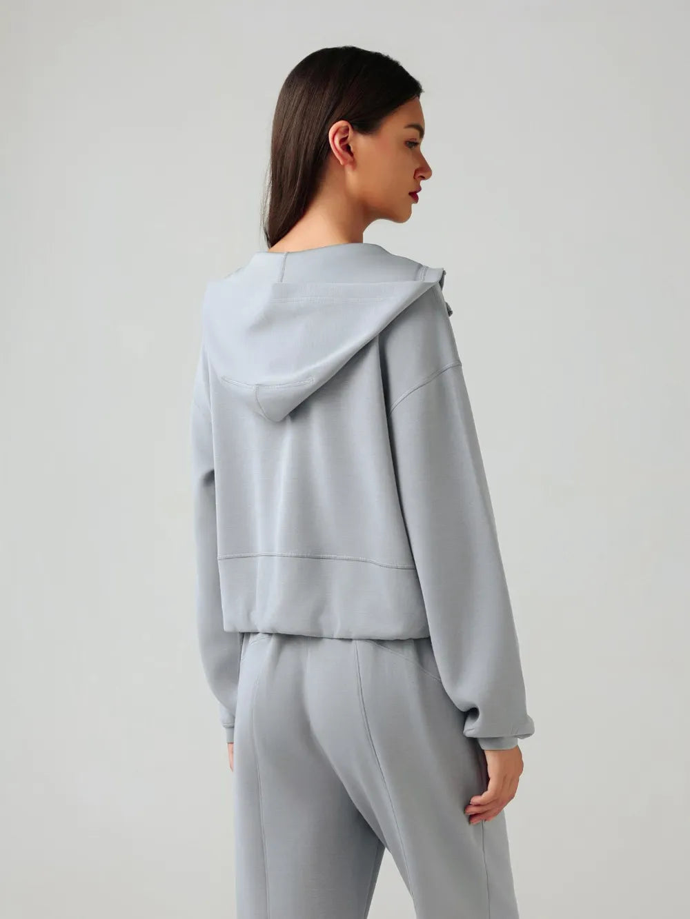 Millennia Zip Up Dropped Shouder Active Hooded Easy Apparels