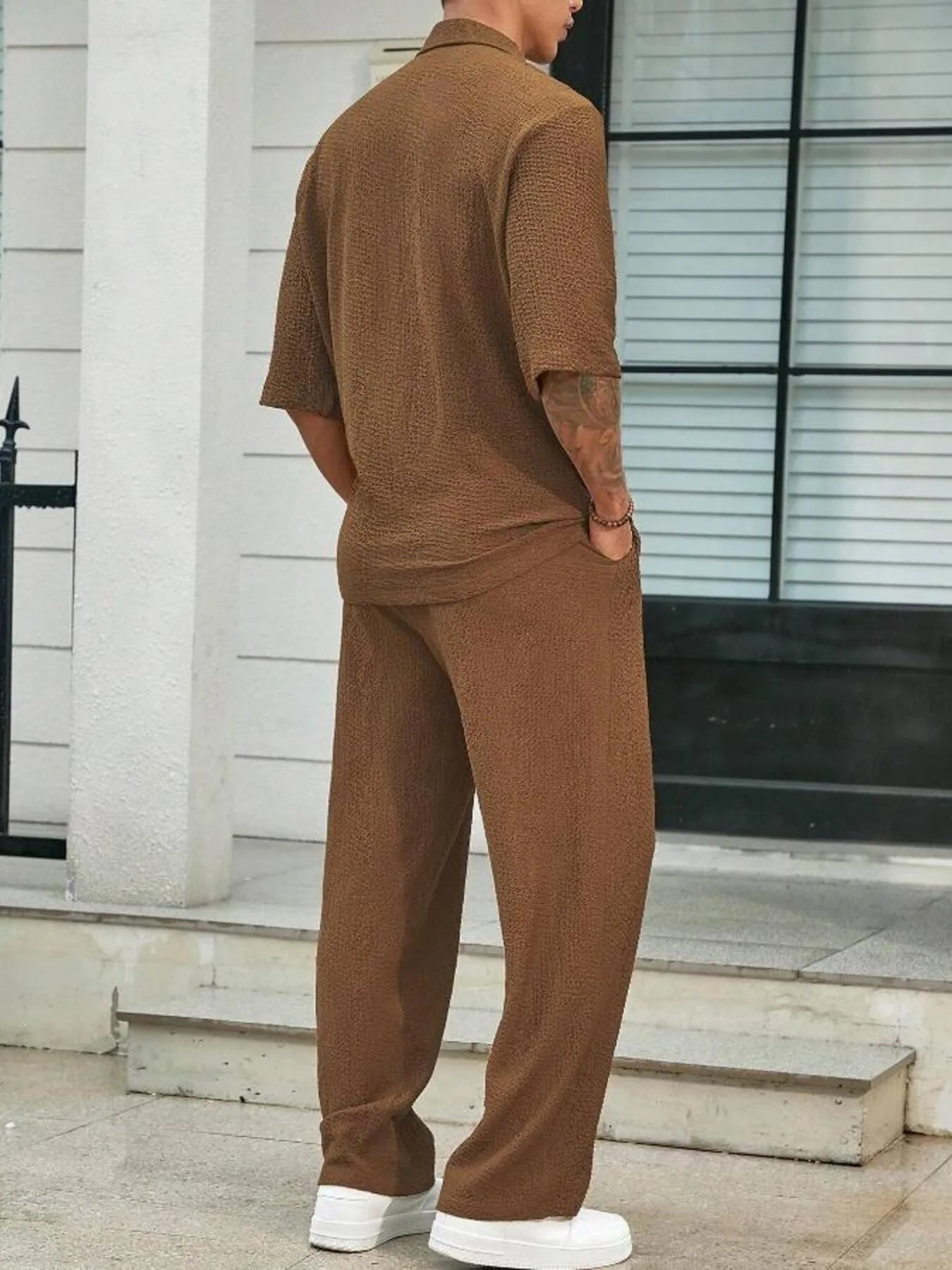 Men's Plus Size Half Sleeve Top and Pants Set Easy Apparels