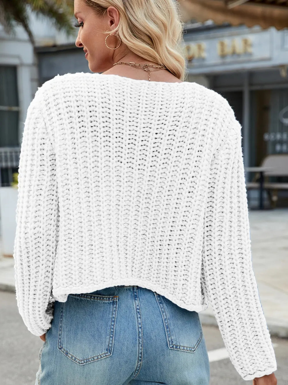 Round Neck Button Up Cardigan with Pockets Easy Apparels