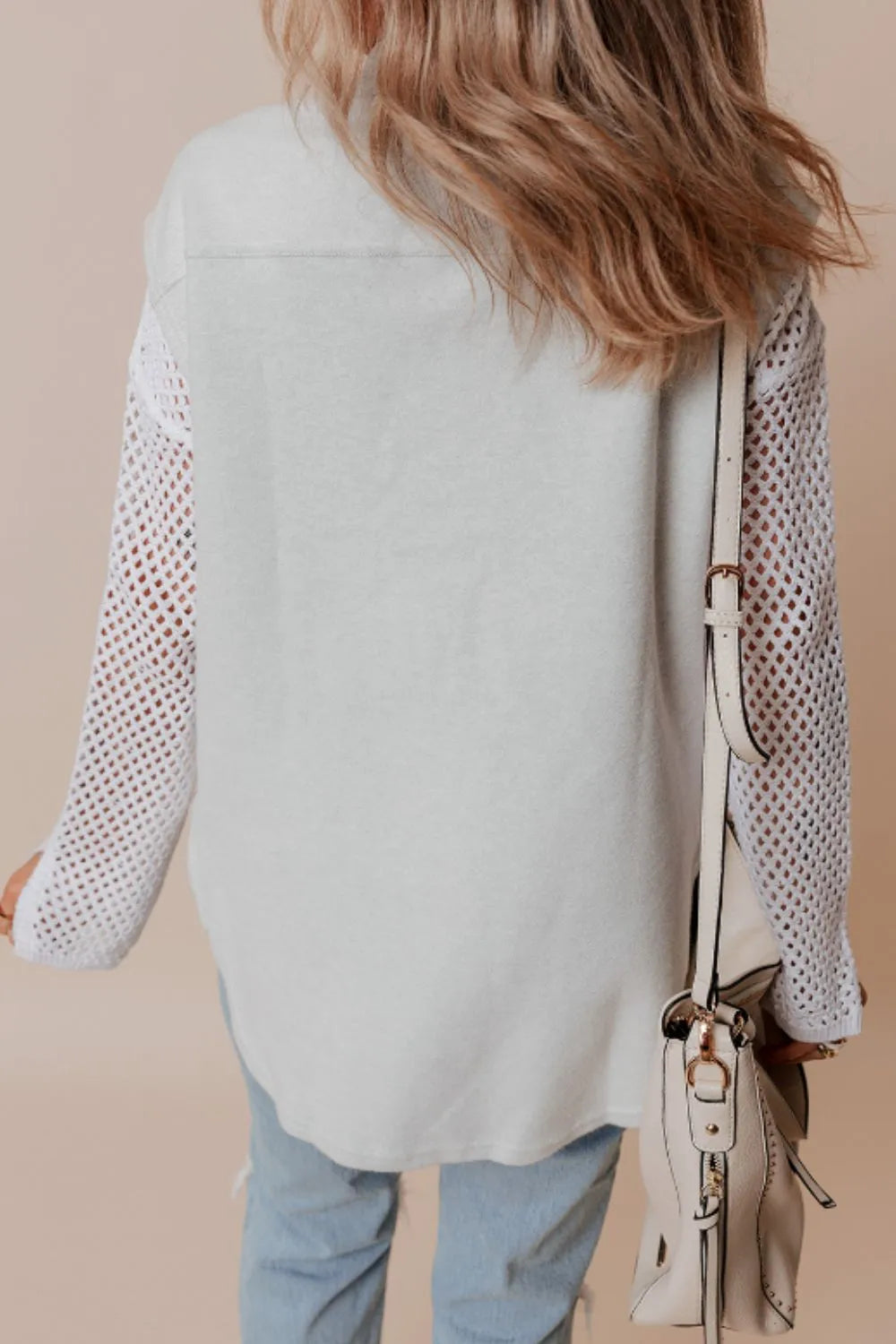 Pocketed Curved Hem Button Up Vest Easy Apparels