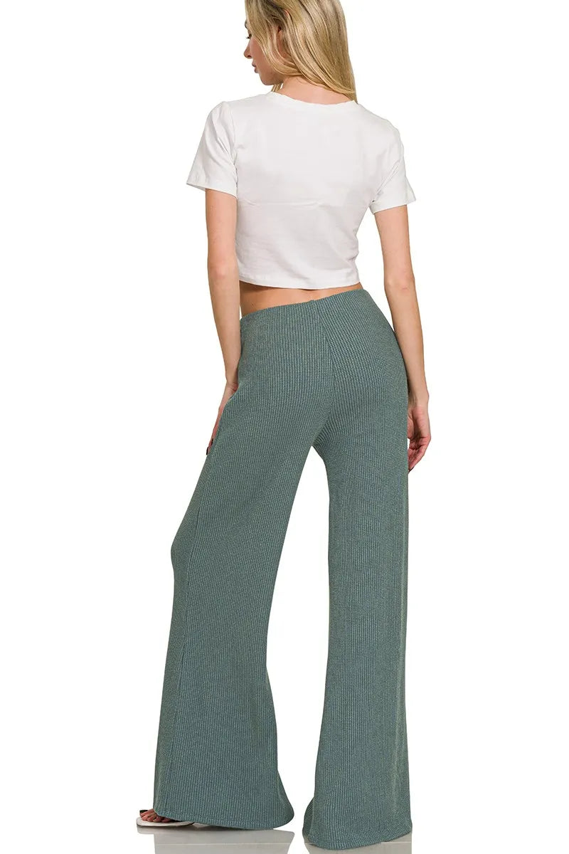 Zenana Mock Neck Top and Pants Sweater Set Easy Apparels