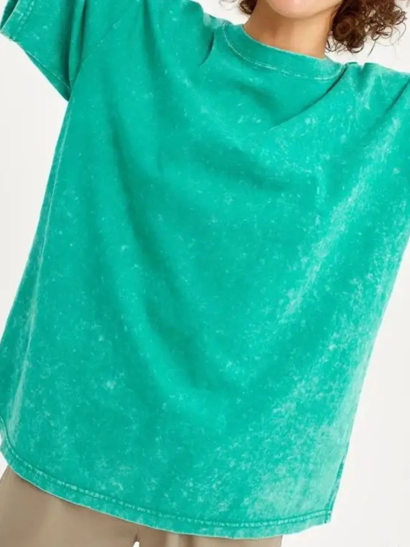 Trendsi Round Neck Short Sleeve T-Shirt Green