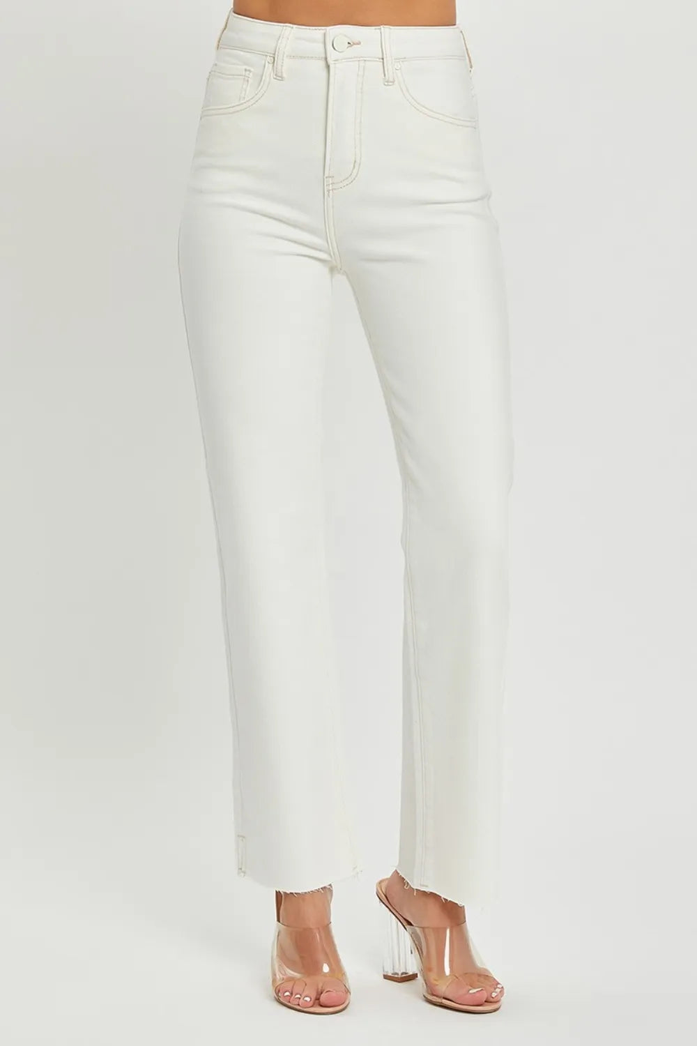 RISEN Full Size High Rise Tummy Control Straight Jeans Easy Apparels