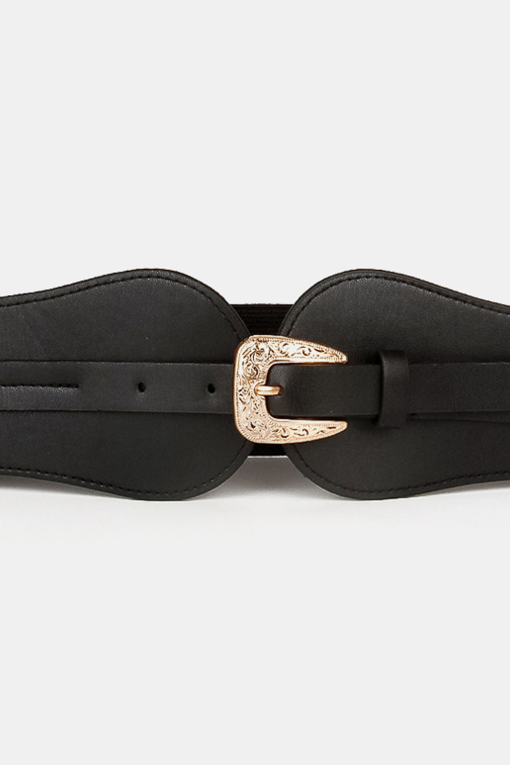 Wide Elastic Belt with Alloy Buckle Easy Apparels