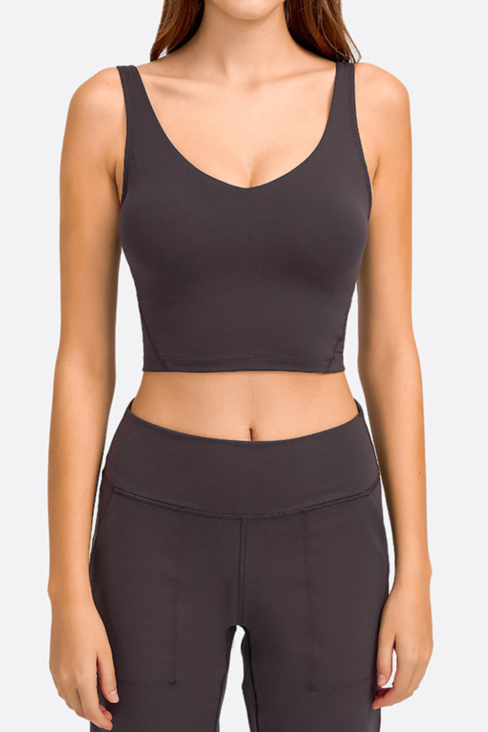 Millennia Deep V-Neck Crop Sports Bra Easy Apparels
