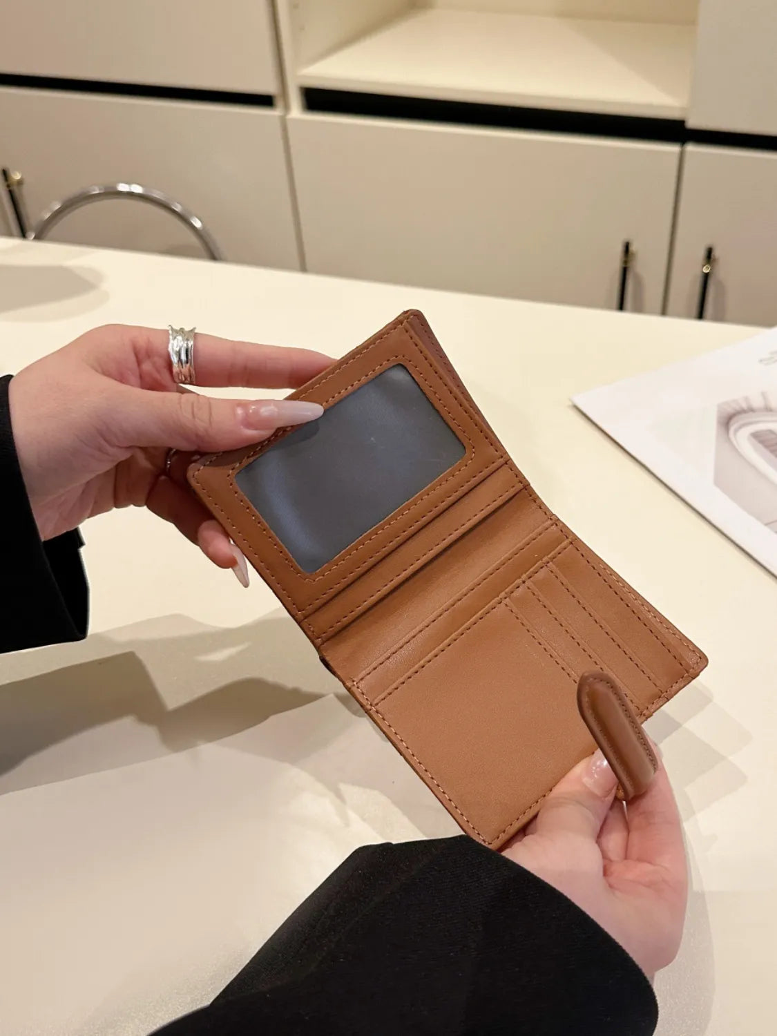 PU Leather Solid Color Card Case Easy Apparels