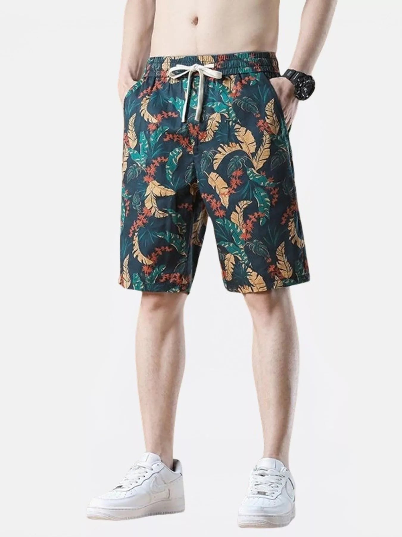 Men's Plus Size Drawstring Printed Loose Fit Shorts Easy Apparels