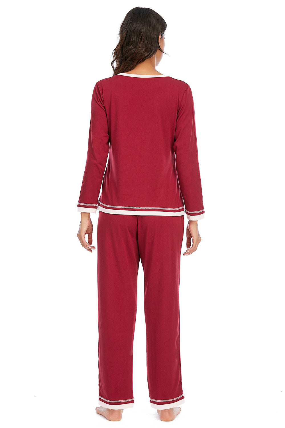 V-Neck Top and Pants Lounge Set Easy Apparels