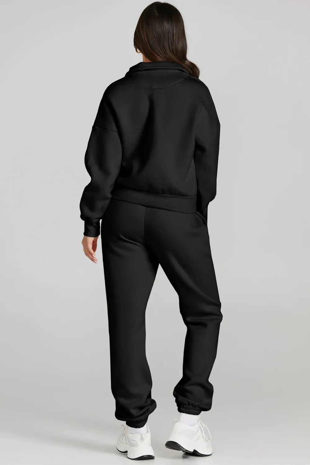 Quarter Zip Top and Drawstring Pants Active Set Easy Apparels