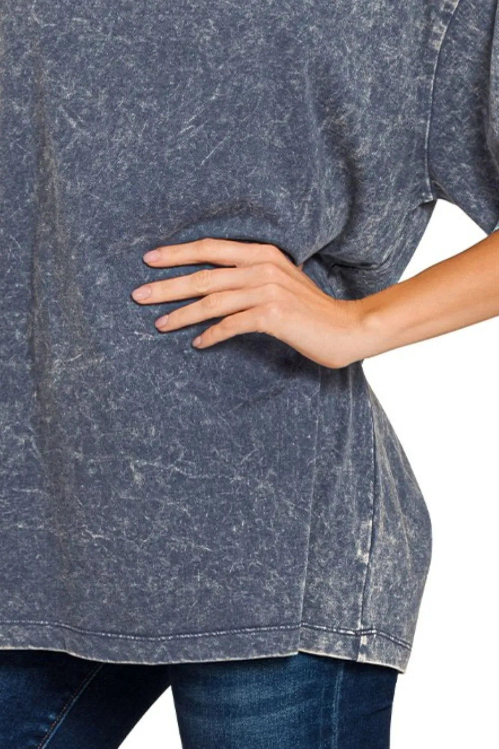 Trendsi Zenana Washed Short Sleeve Top