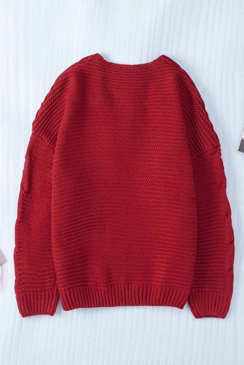 Cable-Knit Open Front Cardigan Easy Apparels