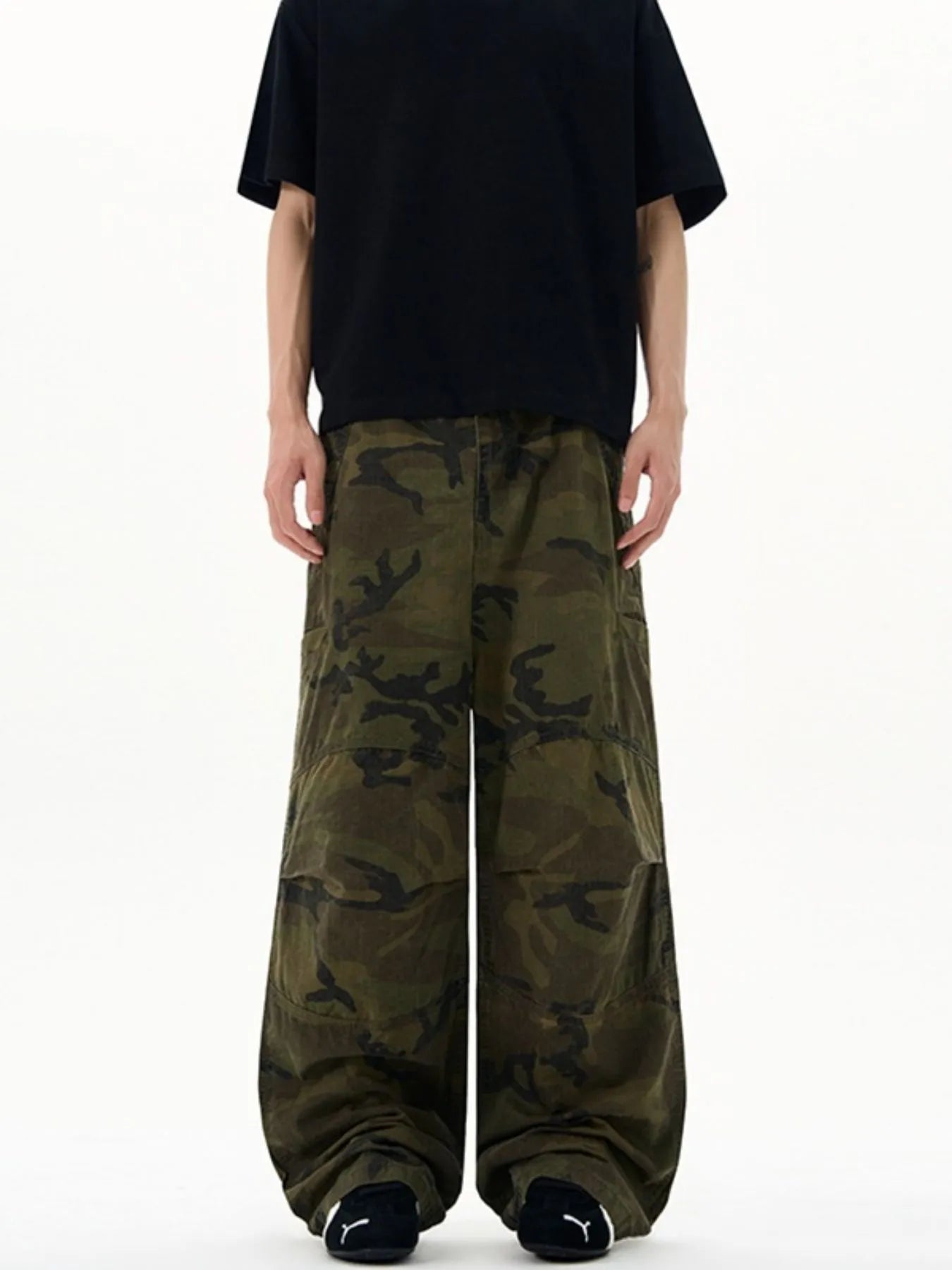Men's Camouflage Wide Leg Cargo Pants Easy Apparels