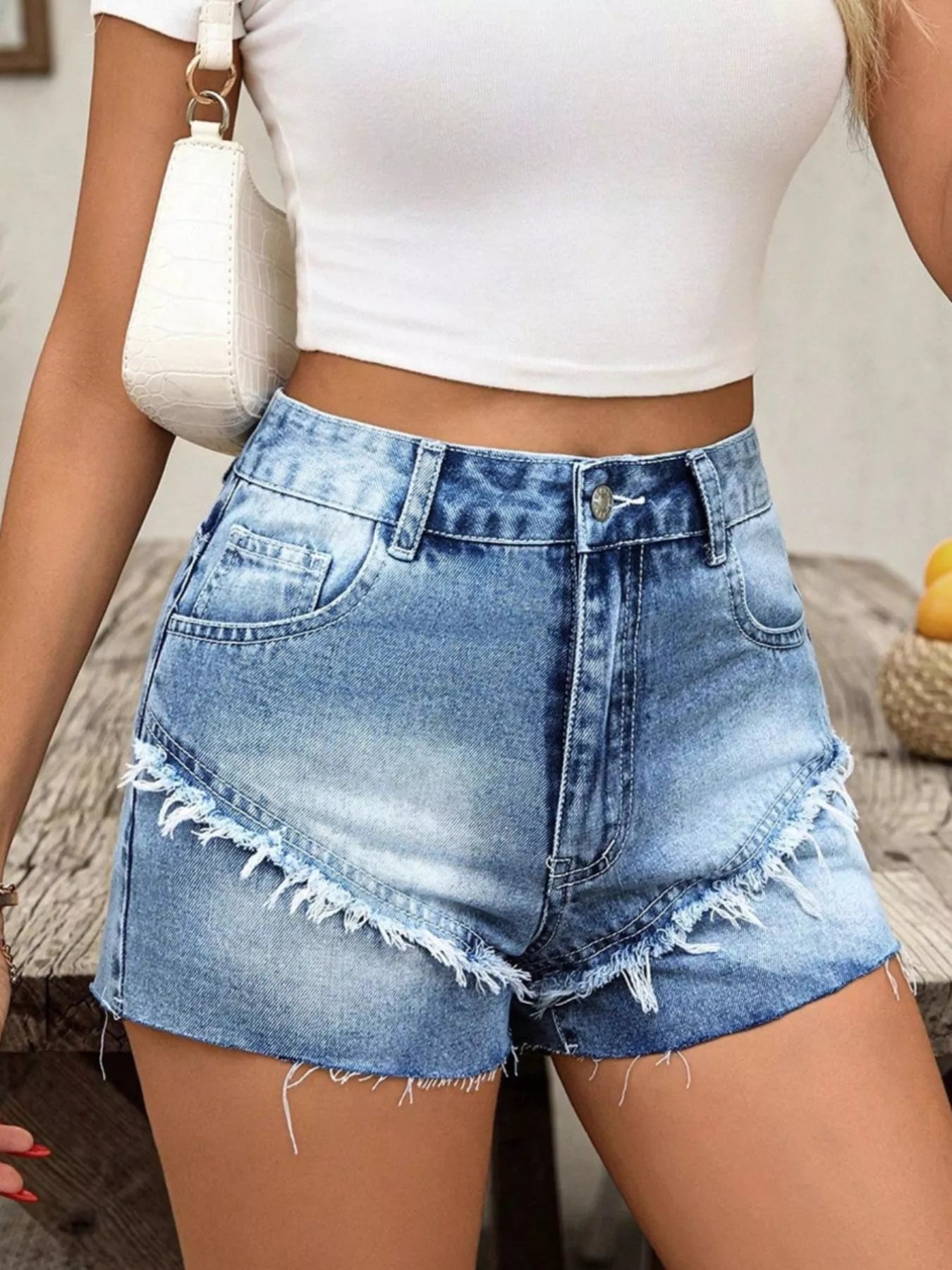 Raw Hem Denim Shorts Easy Apparels