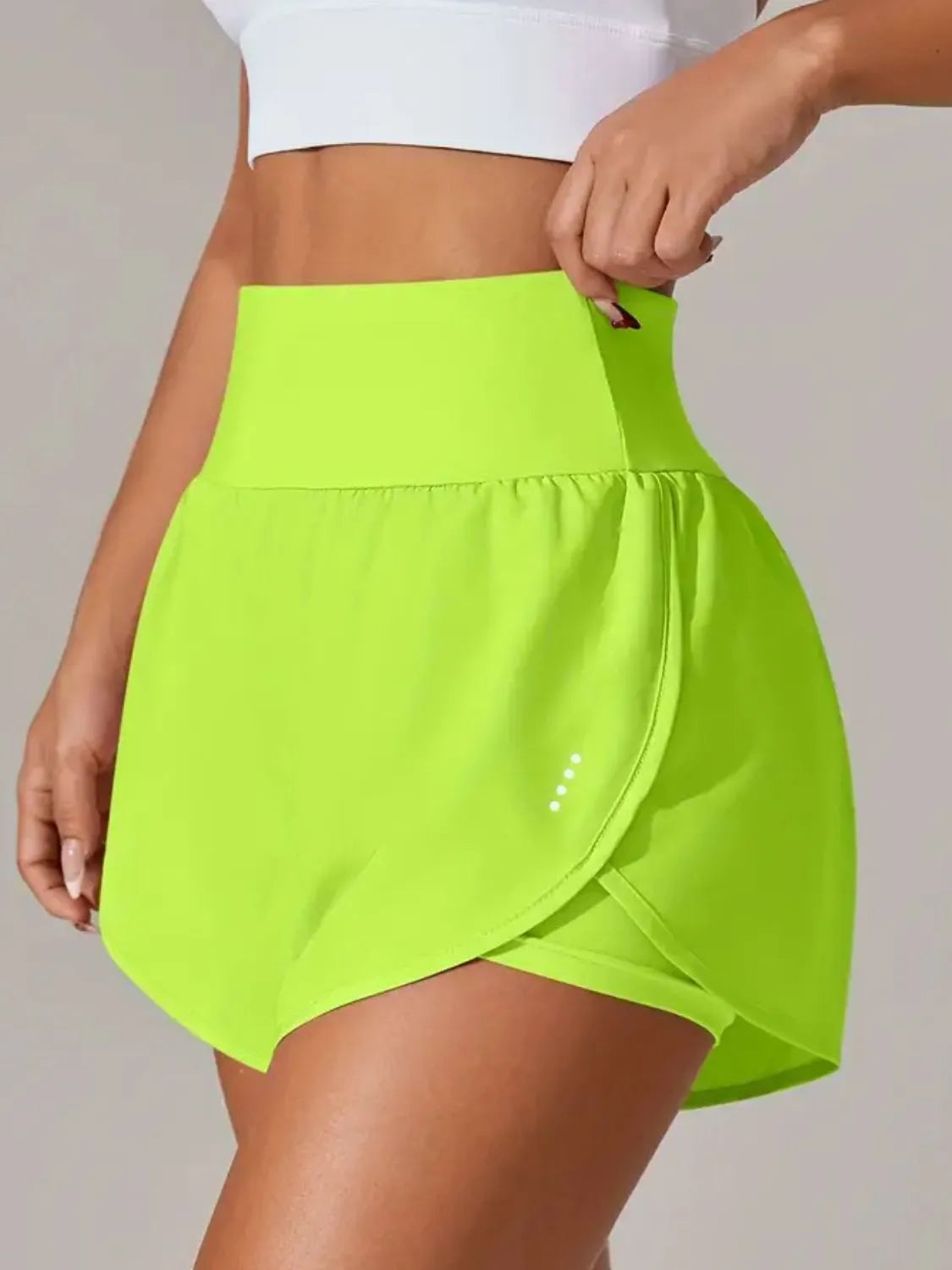 Pocketed High Waist Active Shorts Easy Apparels