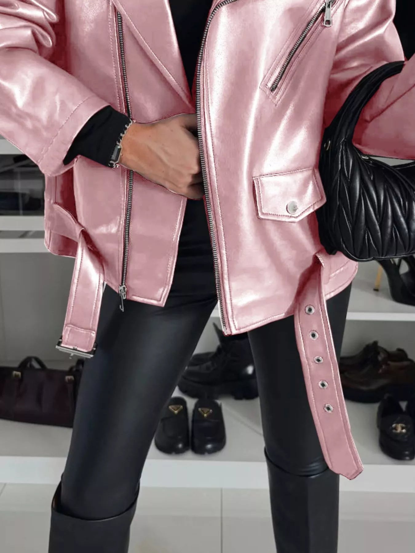 Full Size Zip Up Long Sleeve Jacket Plus Size Easy Apparels