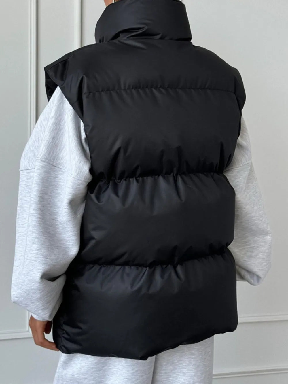 Zip Up Turtleneck Vest Coat Easy Apparels