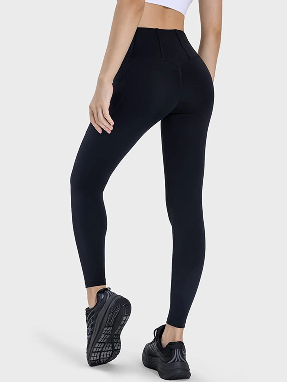 Millennia Pocketed High Waist Active Leggings Easy Apparels