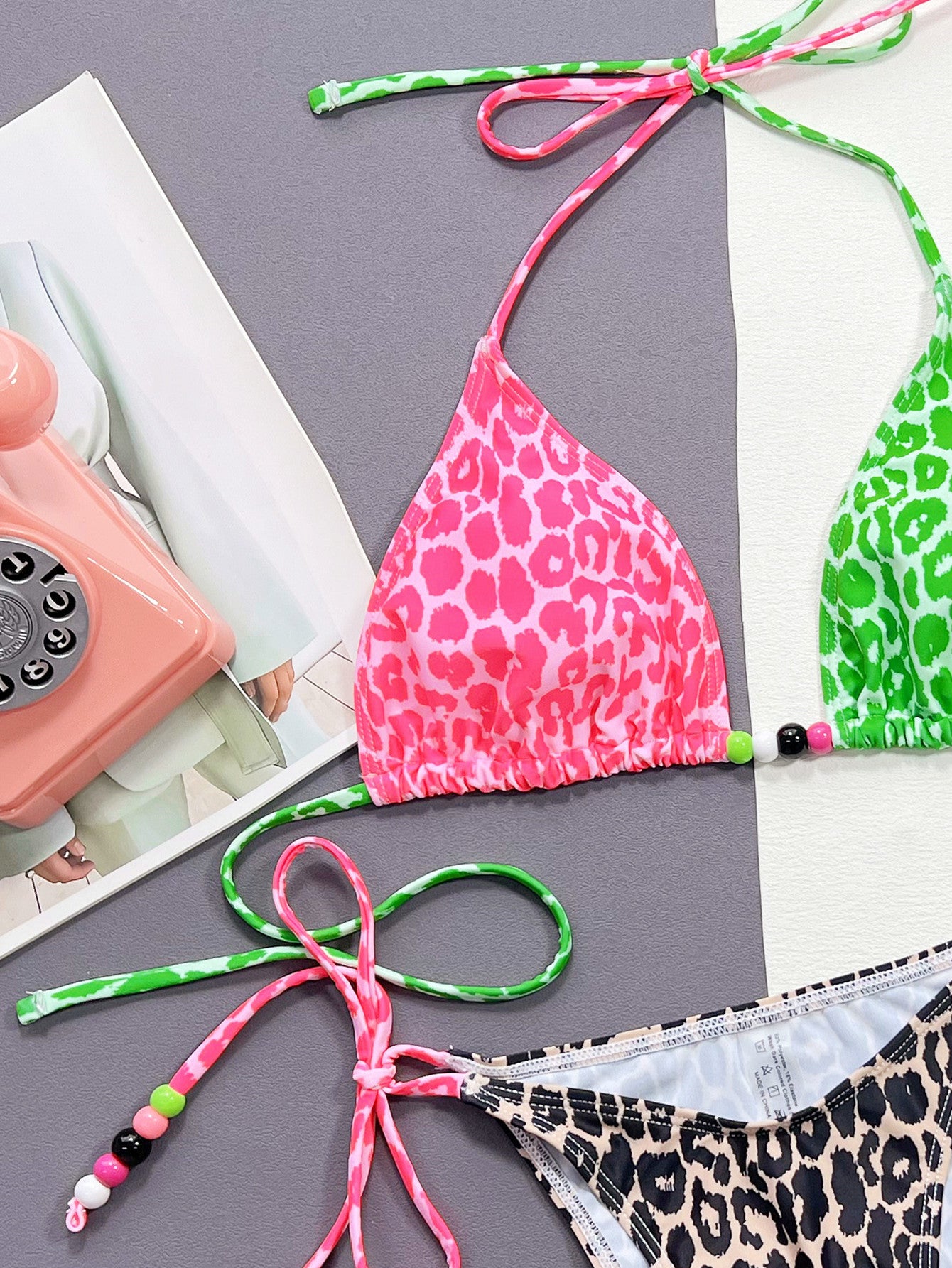 Leopard Tied Halter Neck Bikini Set Easy Apparels