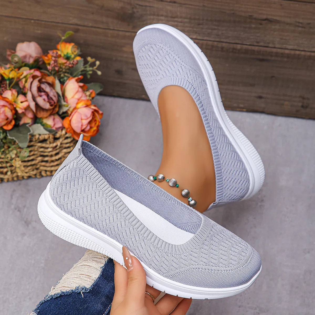 Round Toe Mesh Slip-Ons Easy Apparels