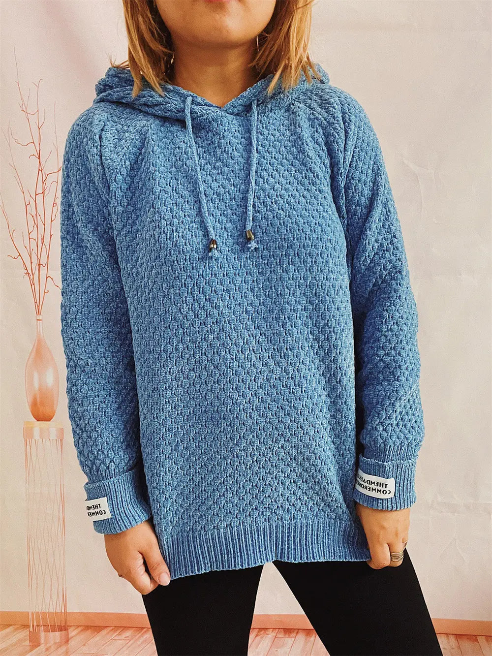 Drawstring Long Sleeve Hooded Sweater Easy Apparels