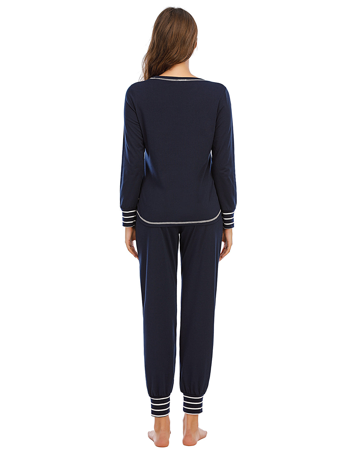 Round Neck Top and Pants Lounge Set Easy Apparels