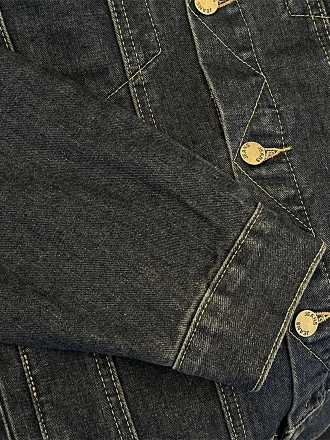 Men's Plus Size Corduroy Collar Button Up Denim Jacket Easy Apparels