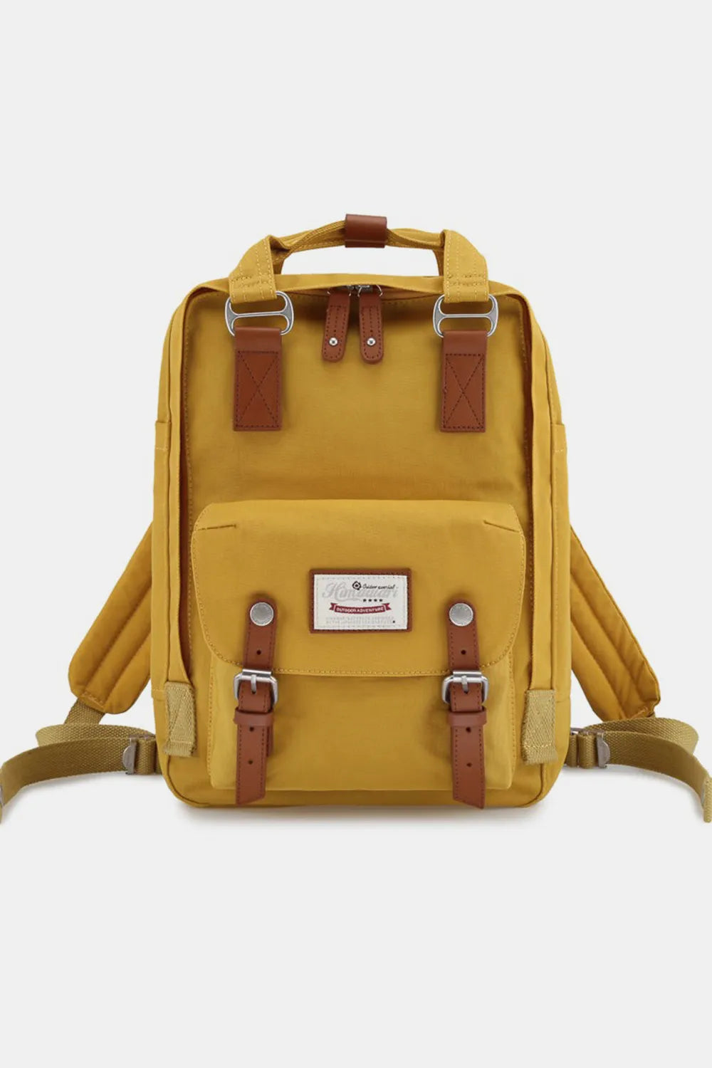 Himawari Contrast Waterproof Nylon Backpack Bag Yellow One Size Easy Apparels