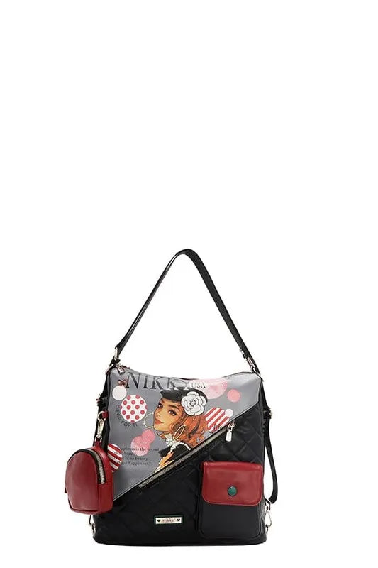 Nicole Lee USA Convertible Adjustable Strap Backpack Bag Easy Apparels
