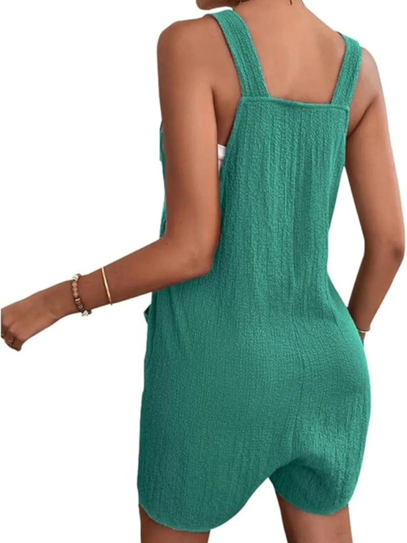 Full Size Knot Strap Romper with Pockets Plus Size Easy Apparels
