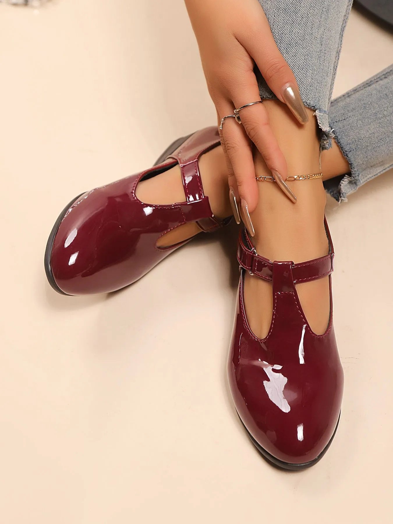 Point Toe Wedge Loafers Burgundy Easy Apparels