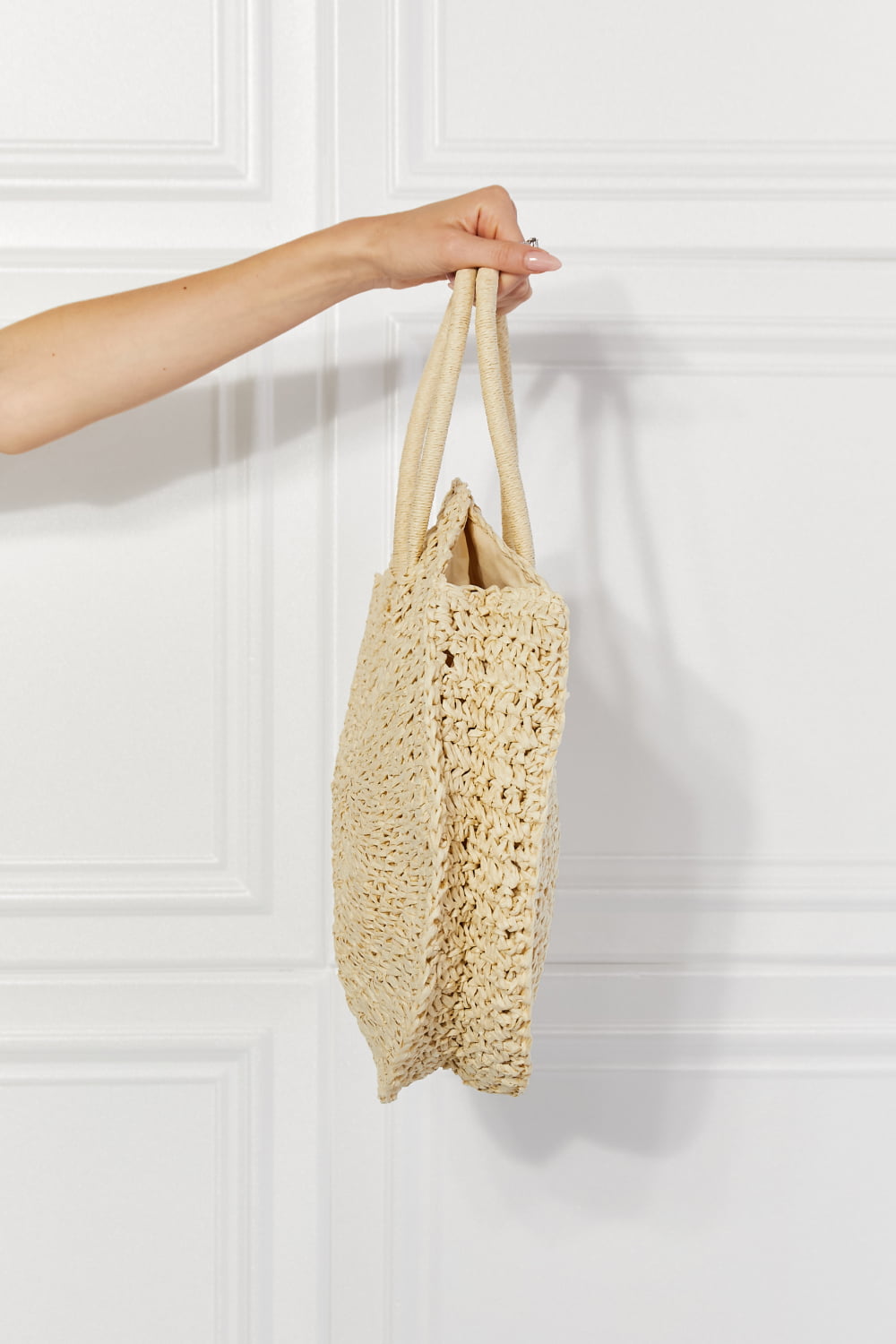 Justin Taylor Beach Date Straw Rattan Handbag in Ivory Easy Apparels