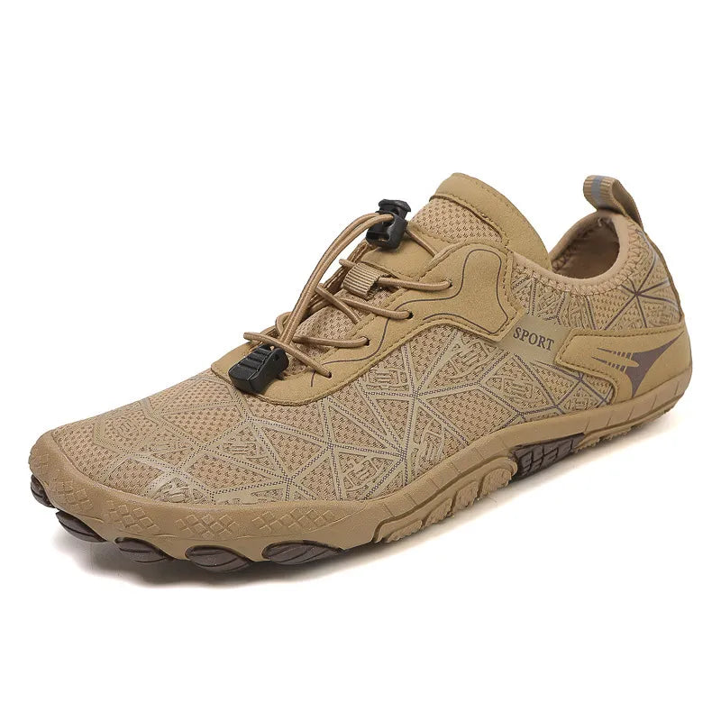 Elastic Lock Laces Mesh Contrast Breathable Athletic Khaki Easy Apparels