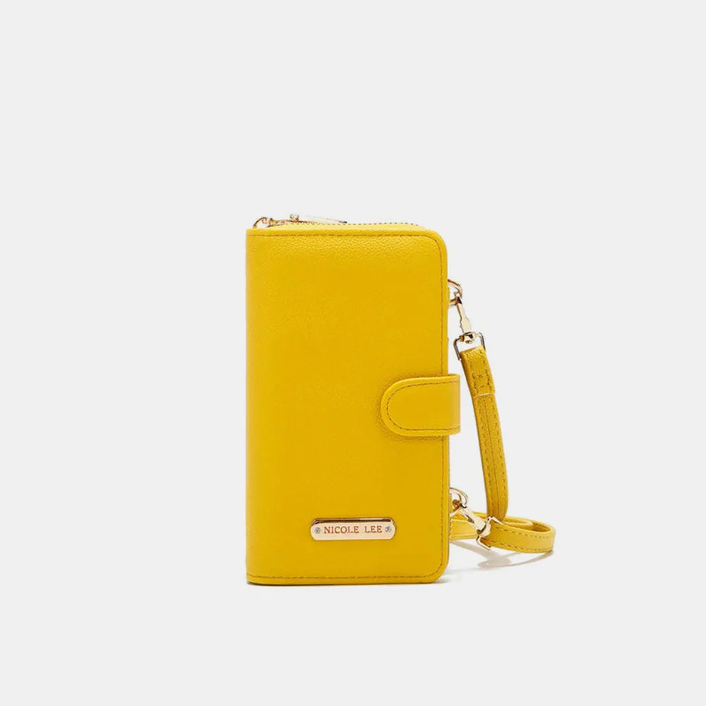 Nicole Lee USA 2 Piece Phone Case Crossbody Wallet Mustard One Size Easy Apparels