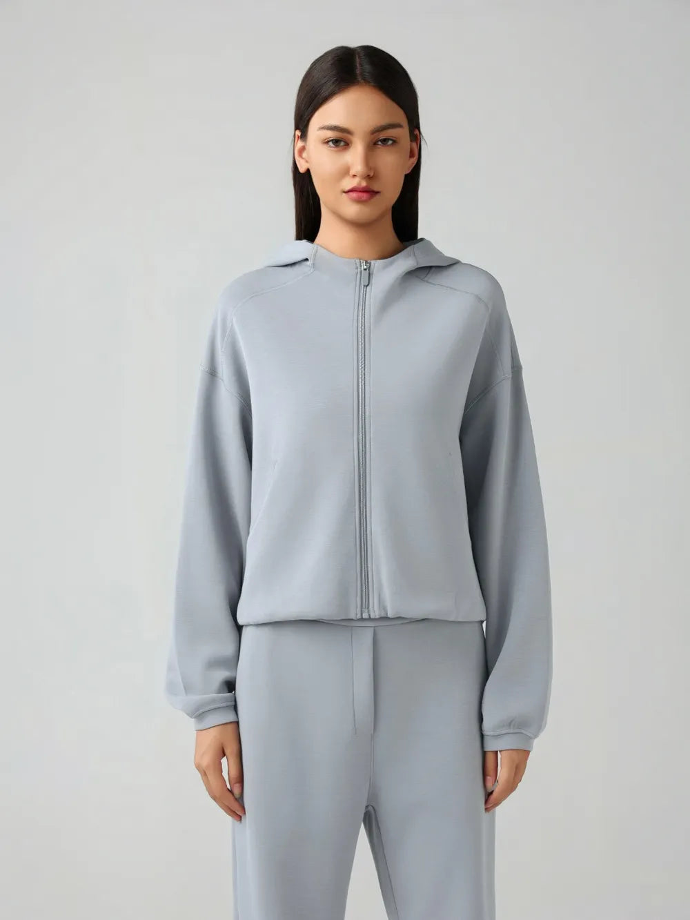 Millennia Zip Up Dropped Shouder Active Hooded Easy Apparels
