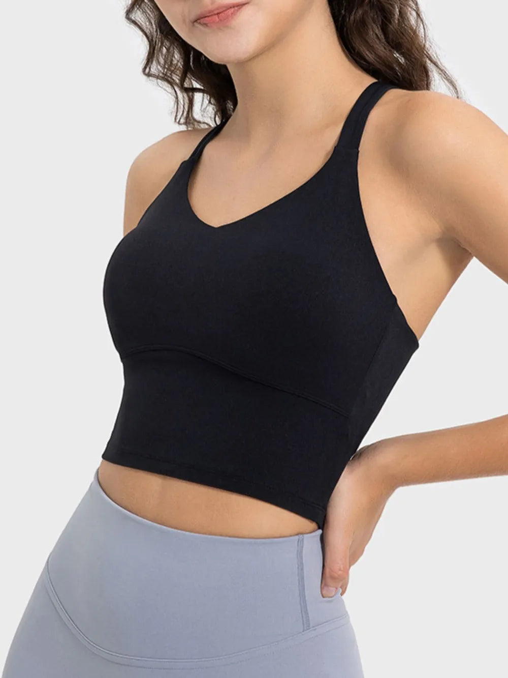 Millennia Crisscross Round Neck Active Tank Easy Apparels