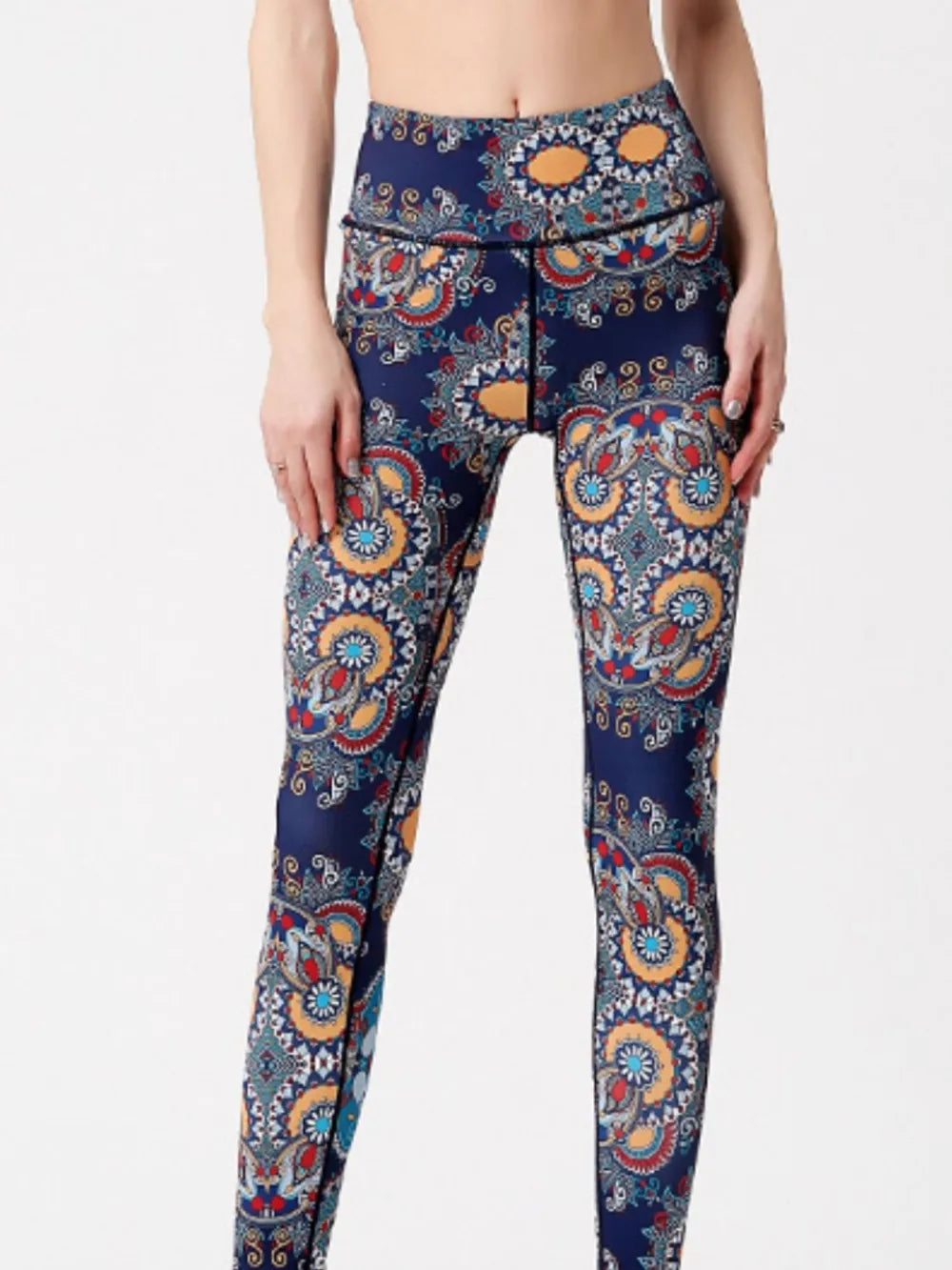 Printed High Waist Active Leggings Easy Apparels
