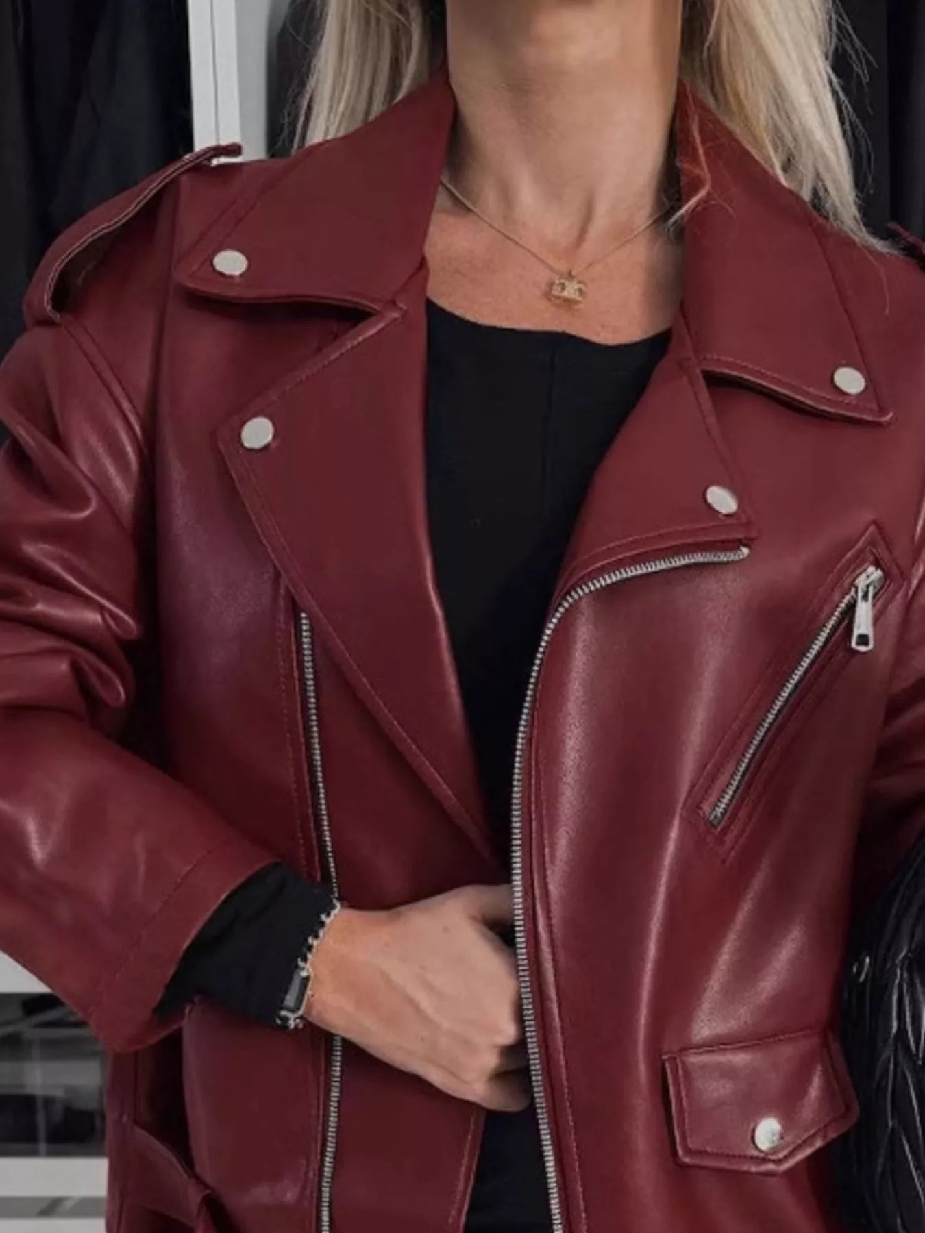 Full Size Zip Up Long Sleeve Jacket Plus Size Easy Apparels